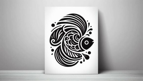 Decorative Curve Fish: A Playful Asset for Modern Branding