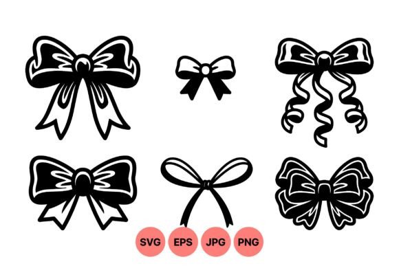Decorative Ribbon Bow Illustrations for Elegant Design Projects
