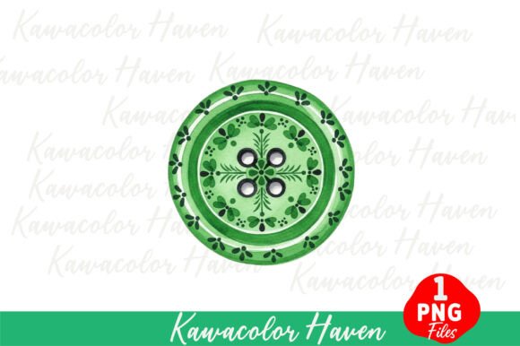 Elevate Projects with Decorative Green Floral Button Design