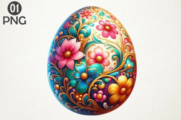 Floral Decorative Easter Egg PNG: A Fresh Design Asset