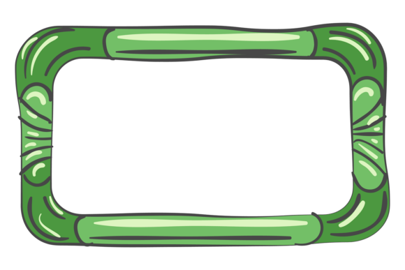 Green Decorative Doodle Frame: Ornate Scrapbook Border Design