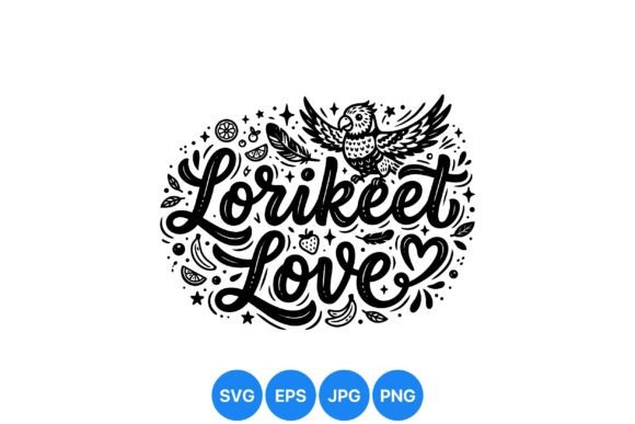 Lorikeet Love Decorative Vector Art: A Whimsical Touch for Bold Designs