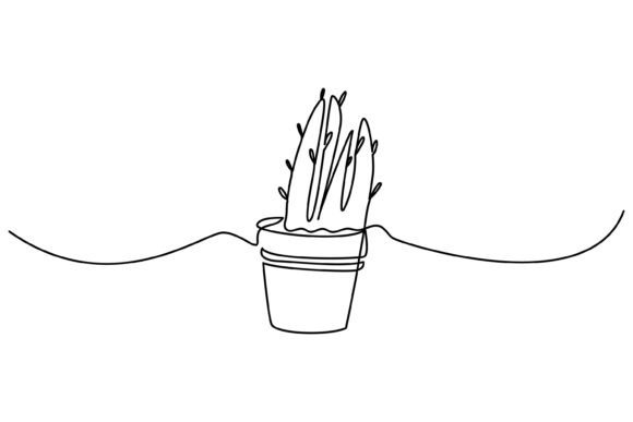 One Line Decorative Cactus: A Modern Minimalist Typeface
