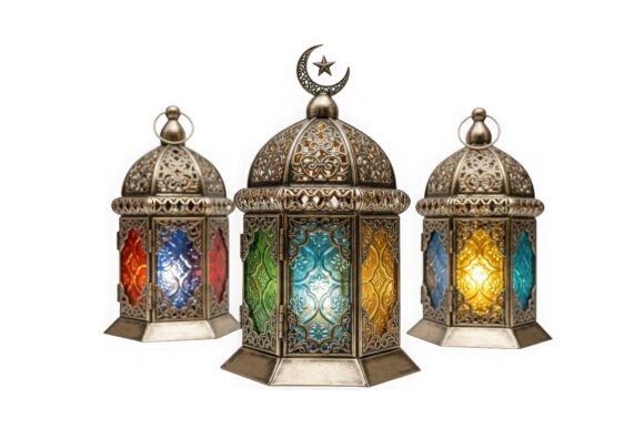 Three Decorative Lanterns PNG: Versatile Design Assets