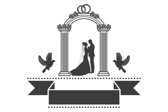 Wedding Emblem: Decorative Classic Black for Timeless Design